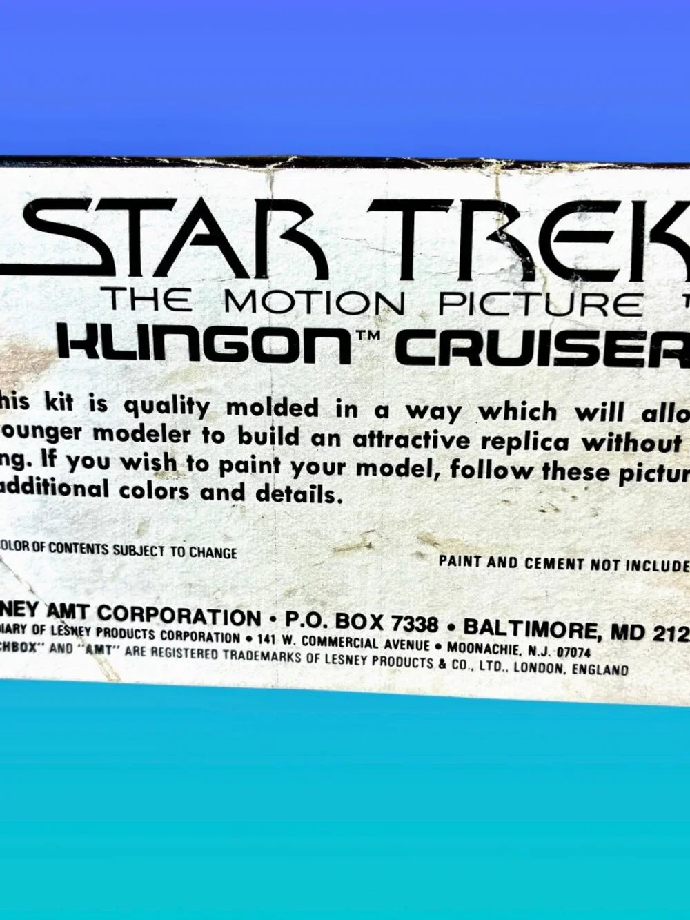 Star Trek The Motion Picture Klingon Cruiser Model Kit Vintage 1979 AMT Open Box